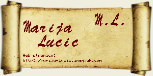 Marija Lučić vizit kartica